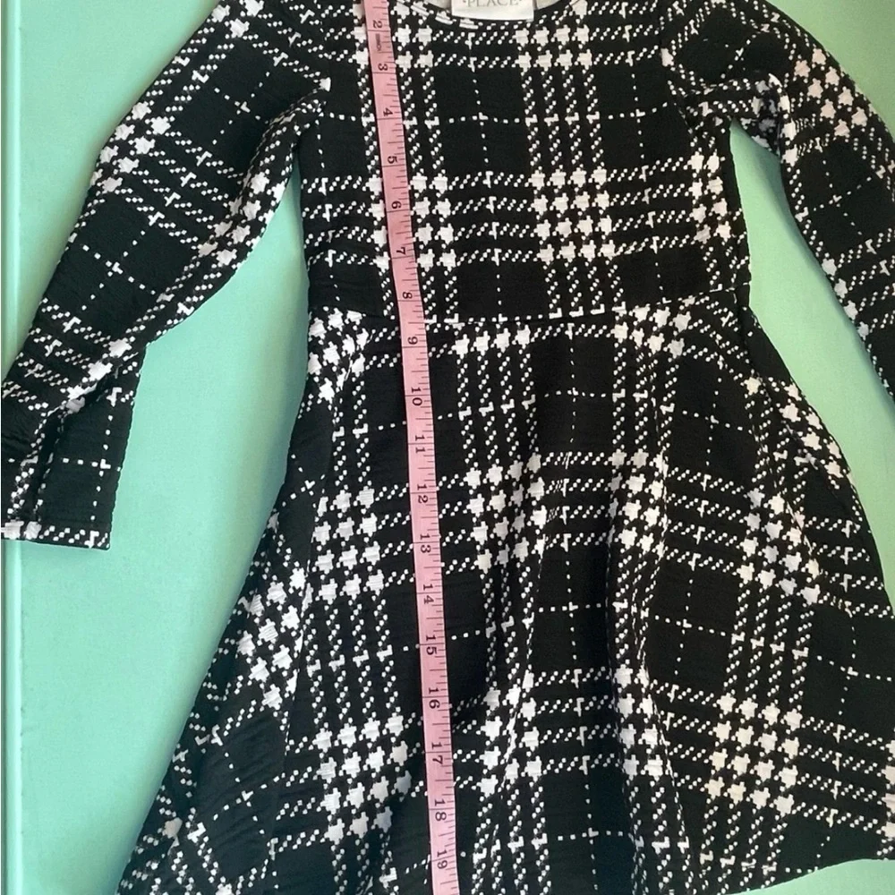The Children's Place Black and White Fit and Flare Dress